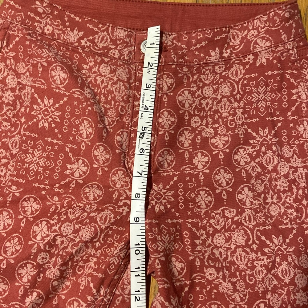Red Patterned Flare Pants - Picture 3 of 5